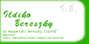 ildiko bereszky business card